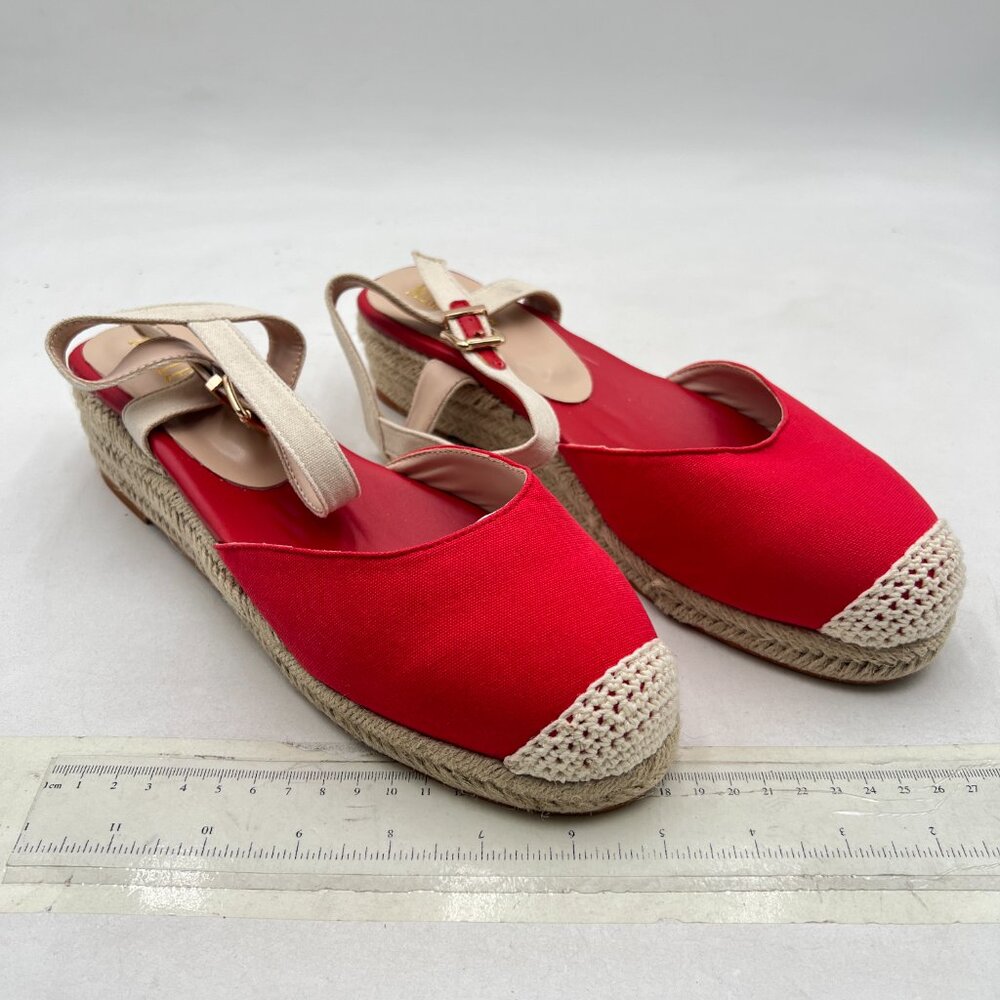 Miss Left Red Platform Rounded Toe Espadrille San… - image 4